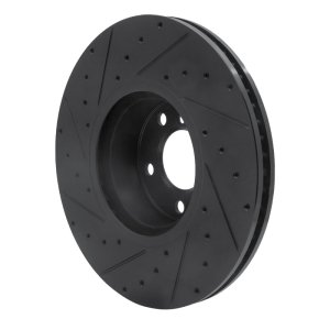 BMW X4 Brake Rotor (1) - Right Front - R1 Concepts - Drilled & Slotted - Black - `16-`18